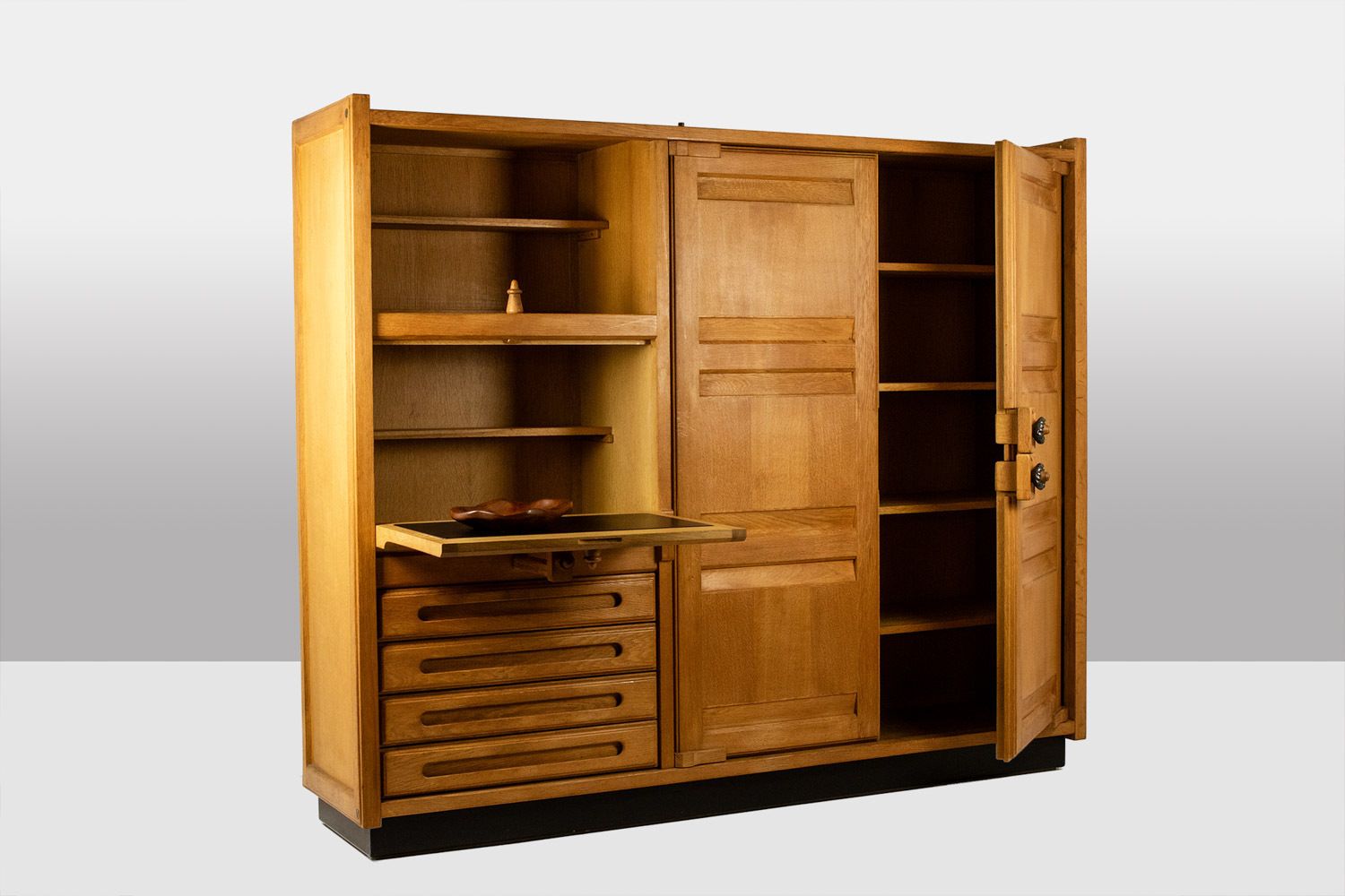 Guillerme And Chambron. Oak Wardrobe With Built In Writing photo 4800.0
