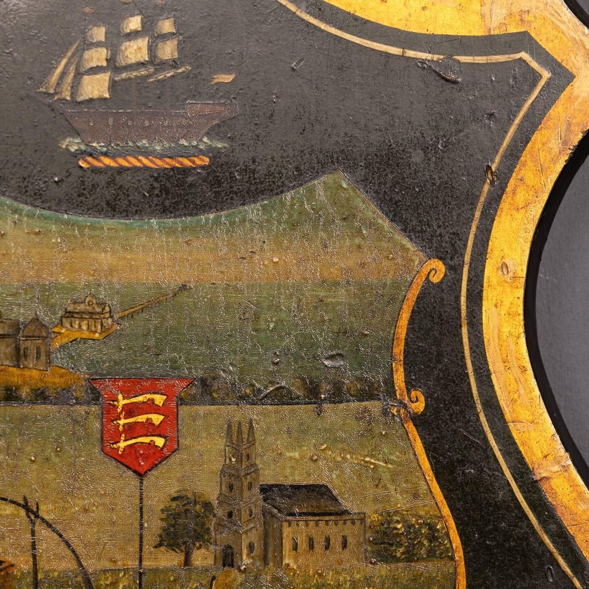 photo for sale Antique 19th Century English Hand Painted Essex Armorial Shield