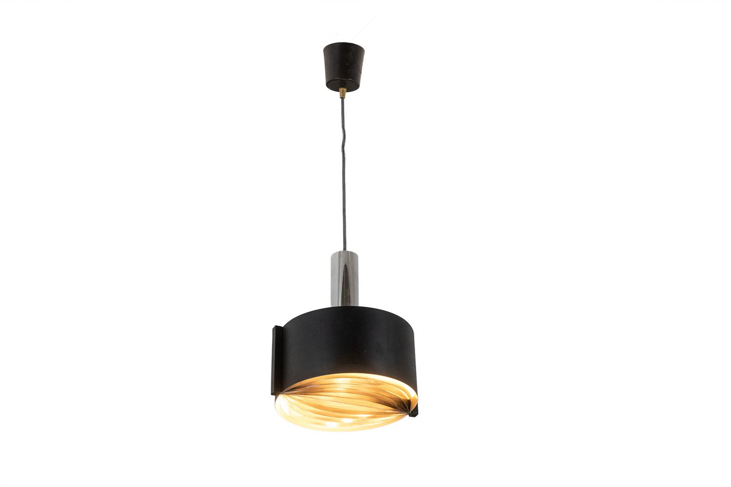 Suspension In Black Lacquered And Chrome Metal. 1960s. photo furniture