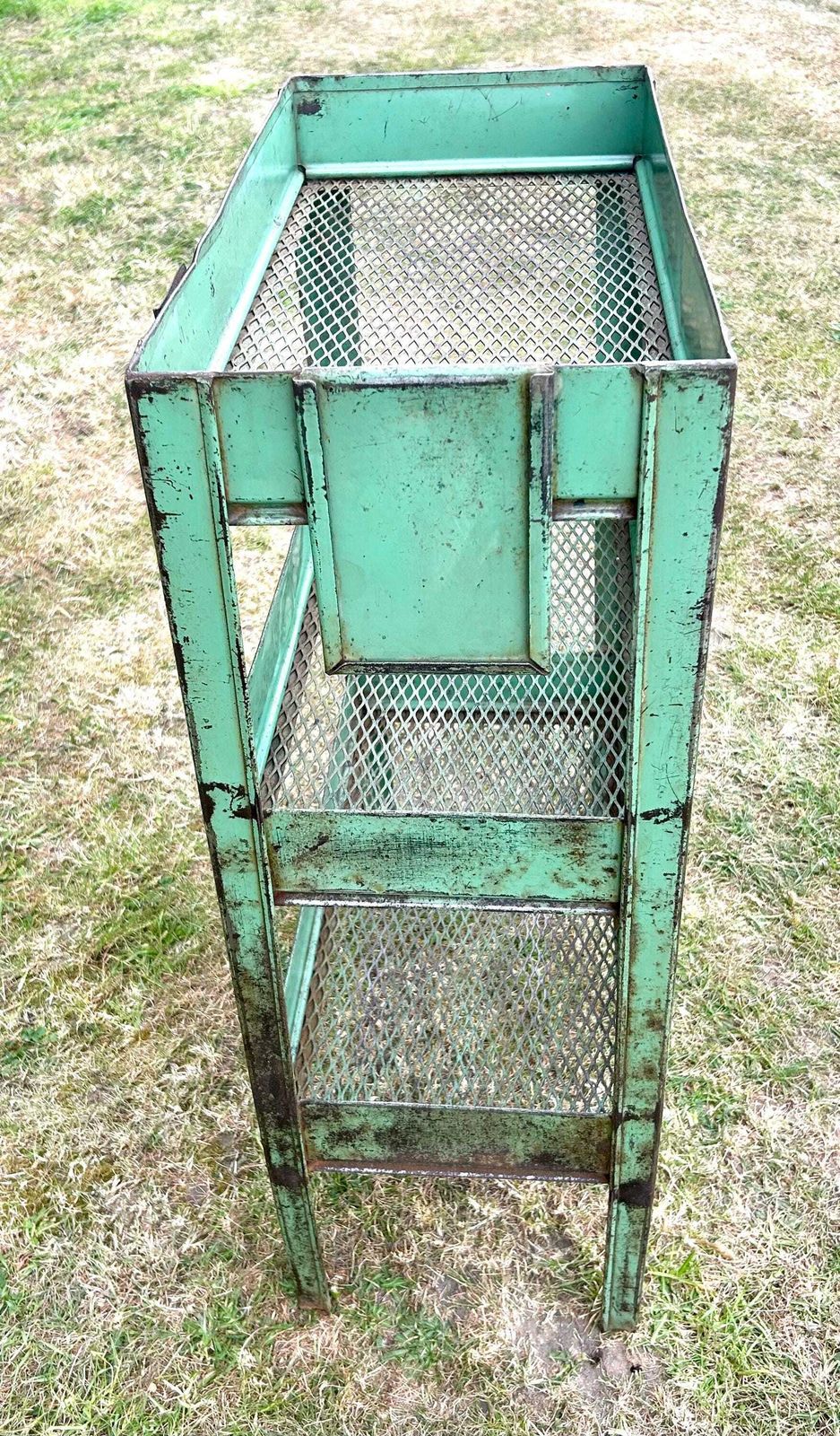 Industrial Factory Green Shelving Unit Trolley Cabinet Storage Metal Vintage Antique Bathroom Rack Mancave Kitchen Retro Drinks photo 220.0