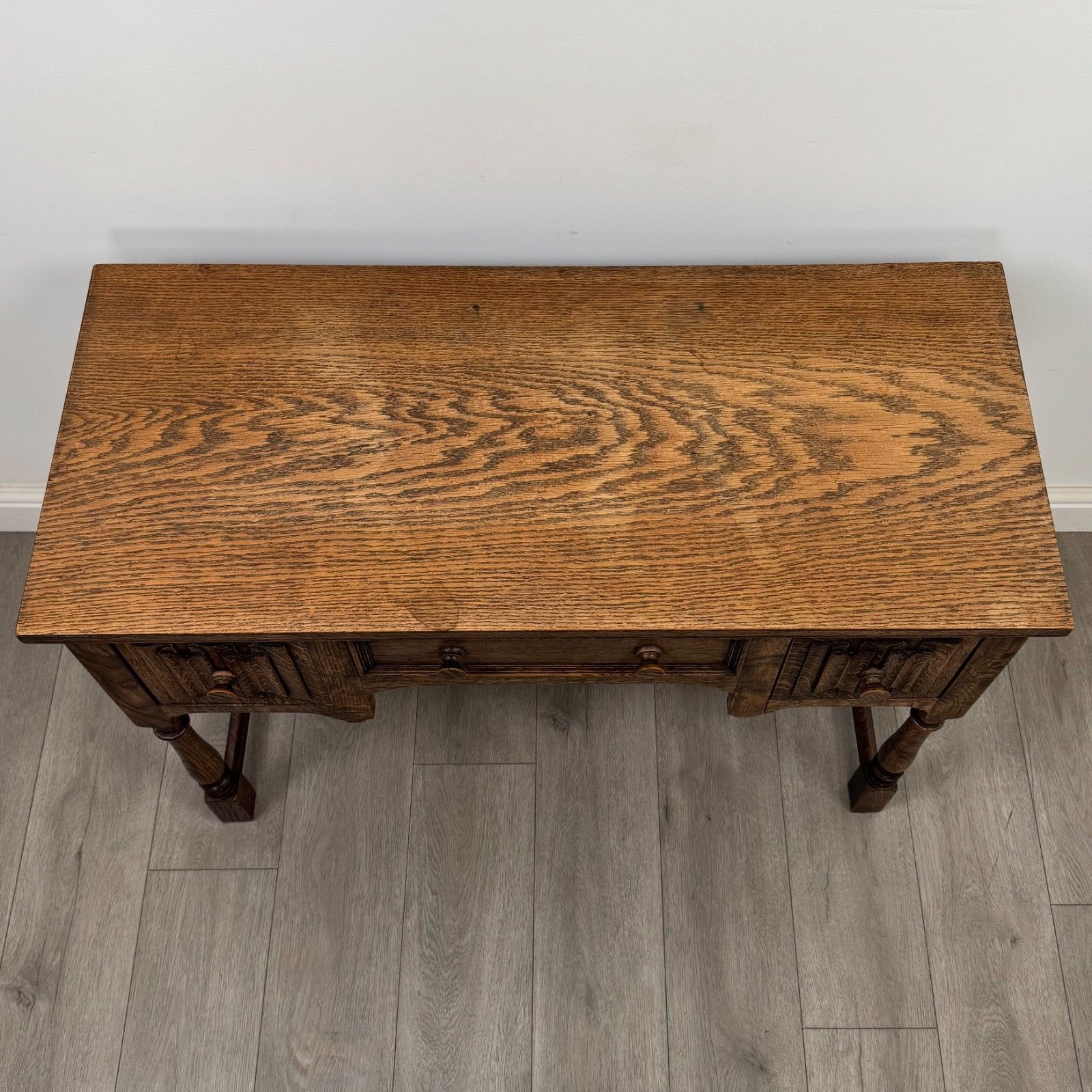 photo furniture Antique 20th Century Fine Quality Edwardian Desk In Oak ( Af 5733 )