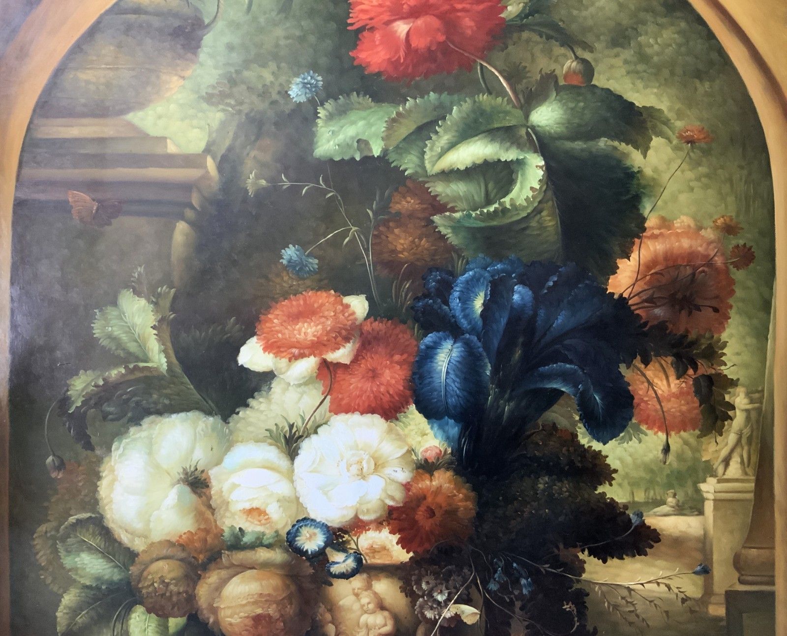 Huge Dutch Floral Still Life Oil Painting Old Master 18thc Style Antique 7ft photo Art