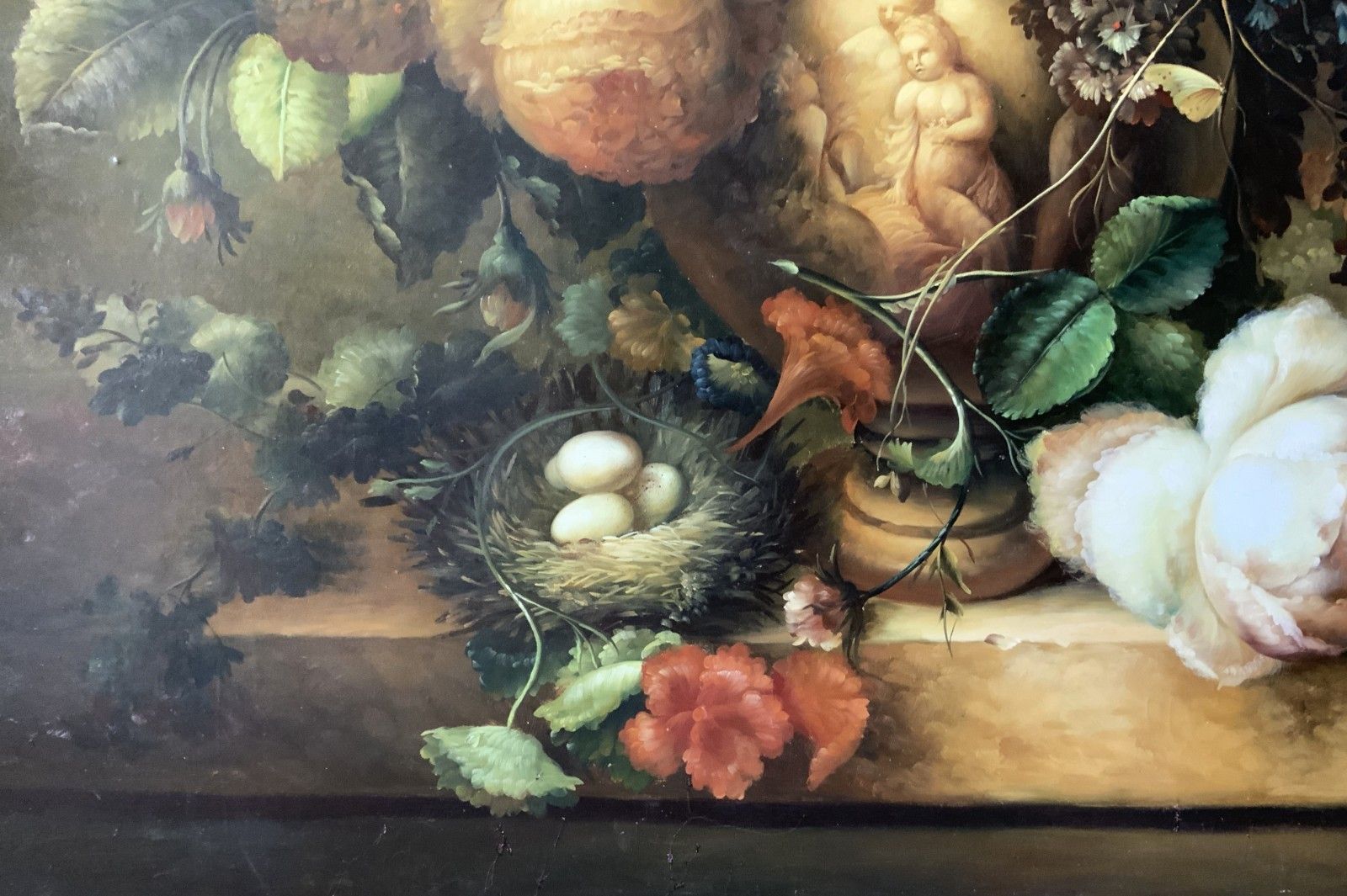 Huge Dutch Floral Still Life Oil Painting Old Master 18thc Style Antique 7ft photo vinterior