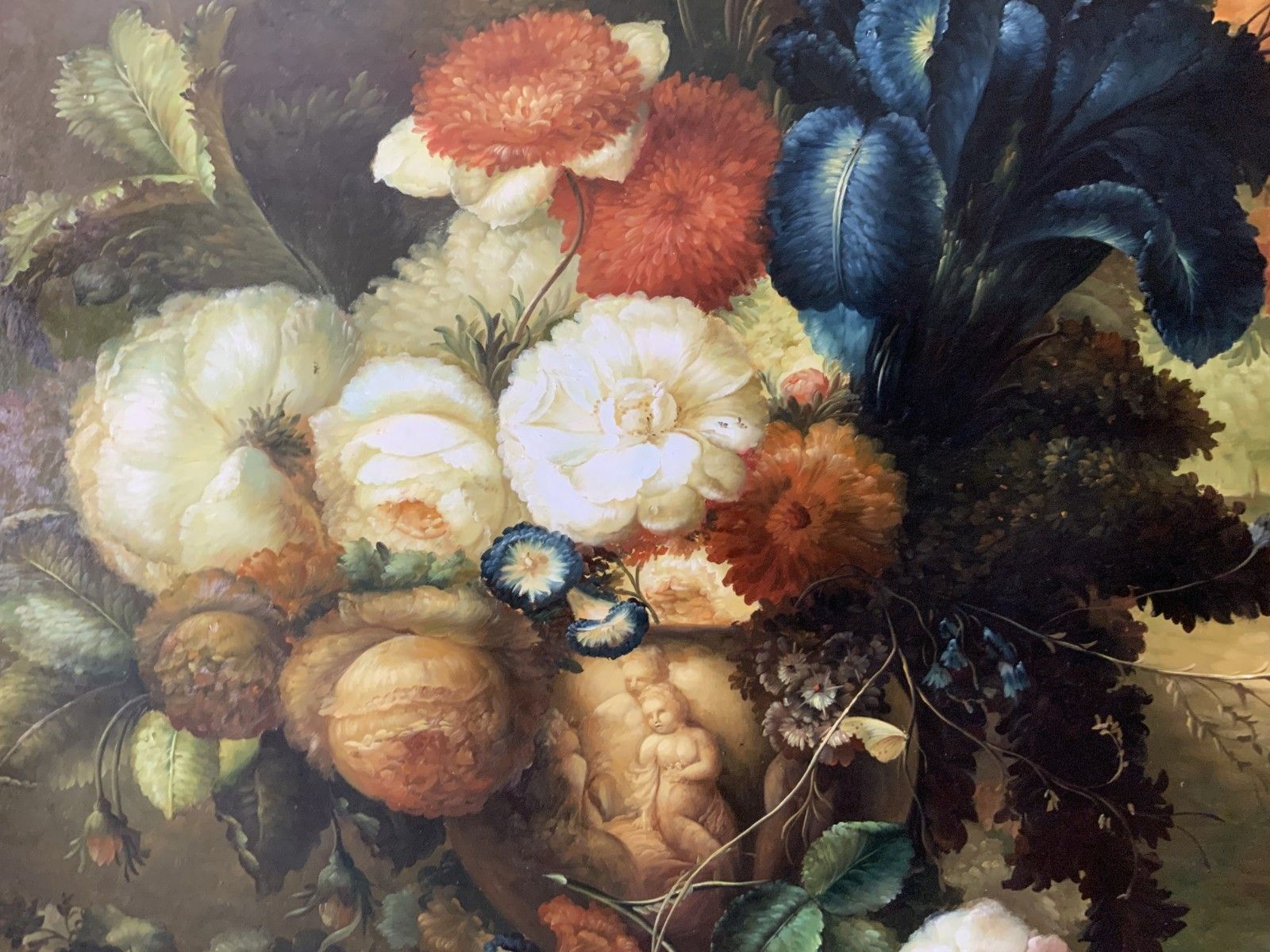 photo for sale Huge Dutch Floral Still Life Oil Painting Old Master 18thc Style Antique 7ft