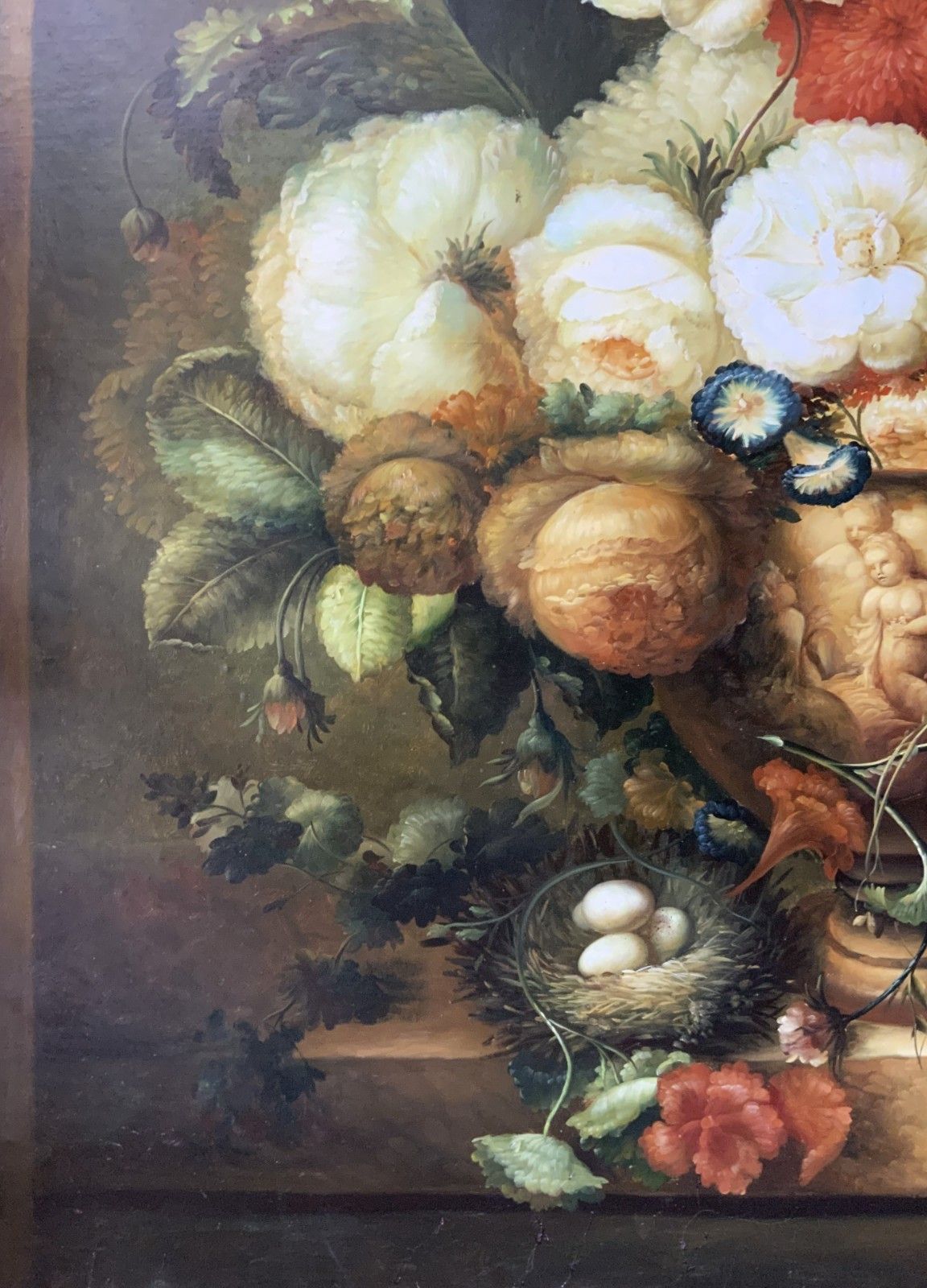 photo vinterior Huge Dutch Floral Still Life Oil Painting Old Master 18thc Style Antique 7ft