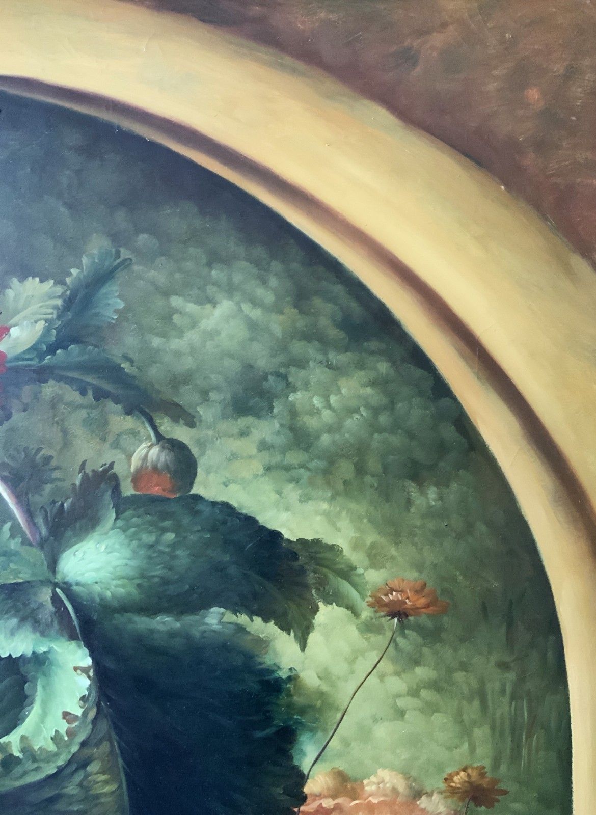 photo vintage Huge Dutch Floral Still Life Oil Painting Old Master 18thc Style Antique 7ft