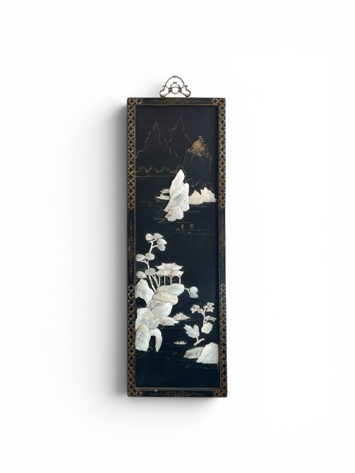 A Japanese Mother Of Pearl Shibayama Triptych photo for sale