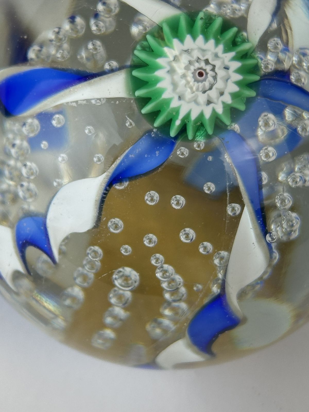 Murano Glass Paperweight, Fratelli Toso Bullicante Murrine Sphere, Italian 1960s photo Home Decor