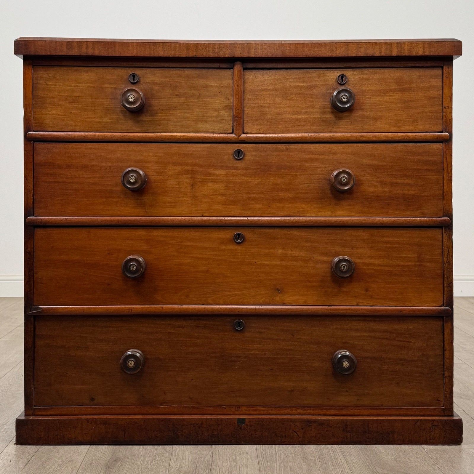 Antique 19th Century Victorian Mahogany Chest Of Drawers ( Af 5746 )