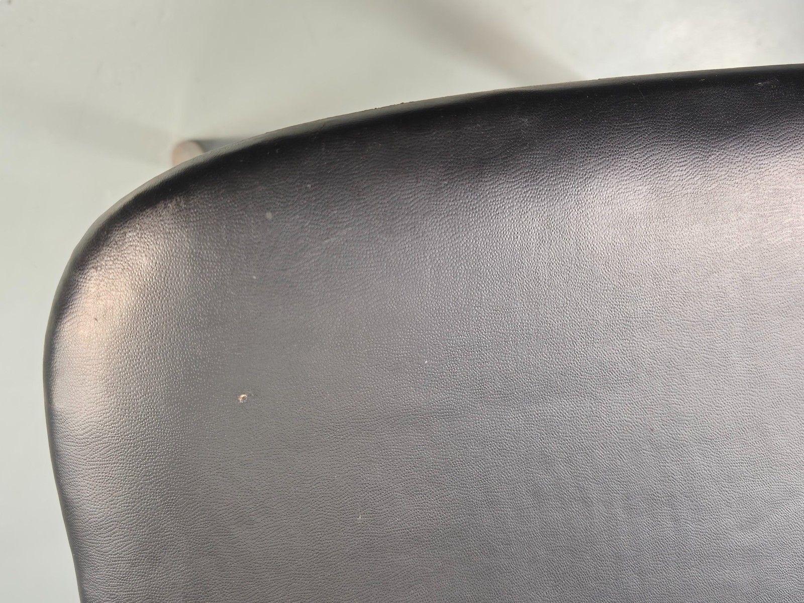 Vintage Mid Century Danish Footstool Black Vinyl Curved Form Eb12026 photo vintage