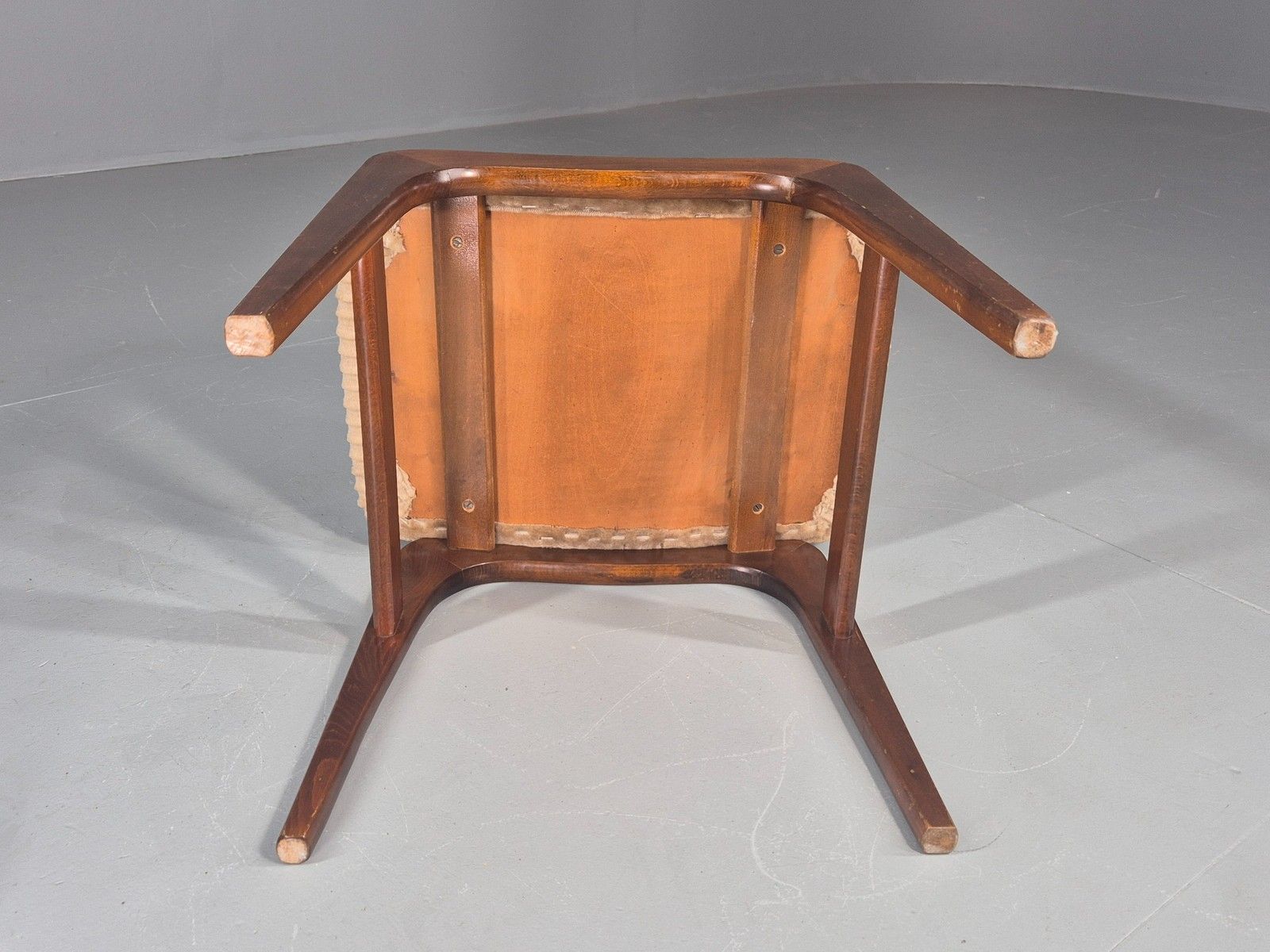photo for sale Vintage Mid Century Footstool Danish Beech Frame Beige Corduroy Retro Eb12089