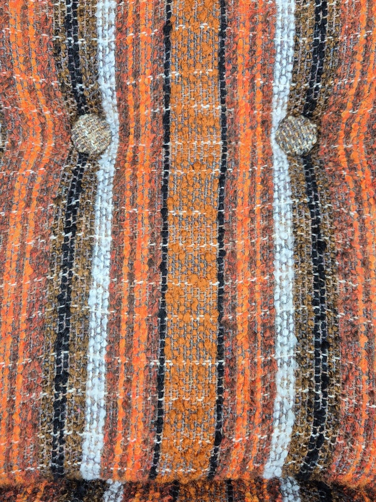 photo vintage Vintage Retro Lounge Chair 1970s Danish Wool Stripe Upholstery Eb12088