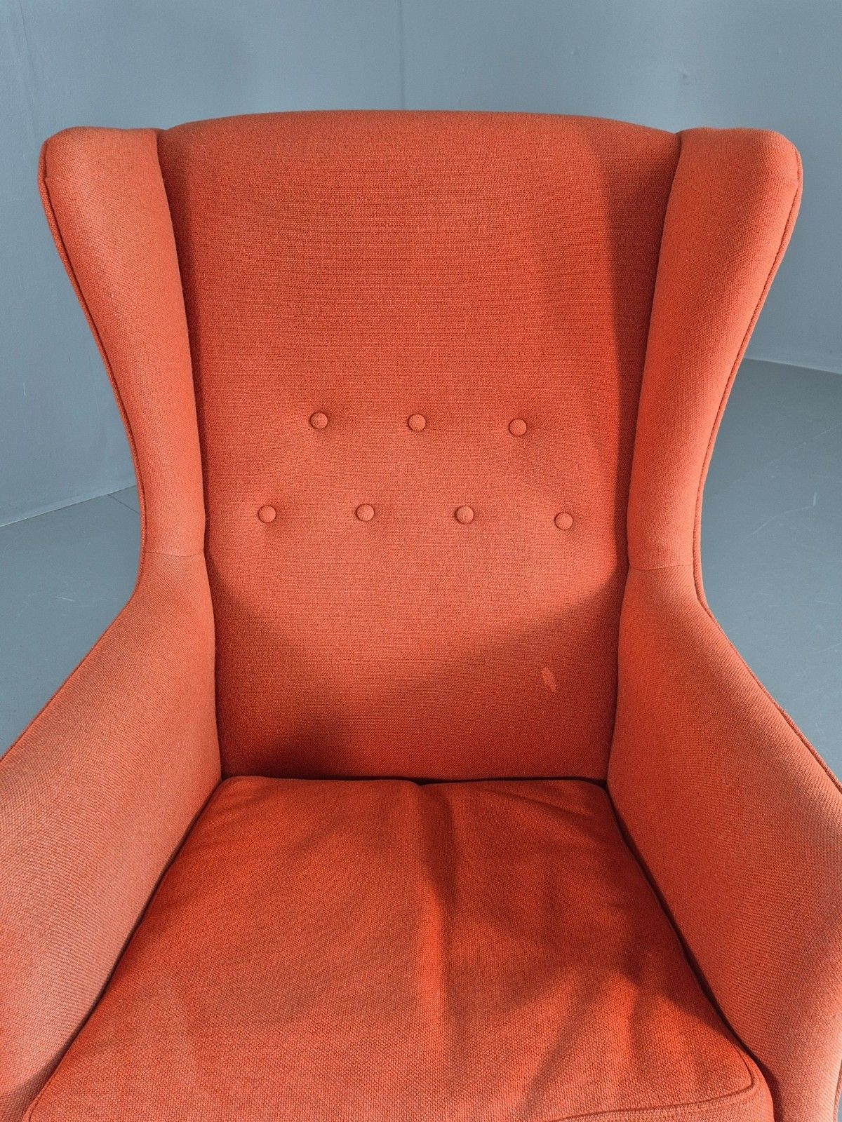 photo vintage Vintage Midcentury Wing Back Armchair Danish Design 1960s Retro Eb12115