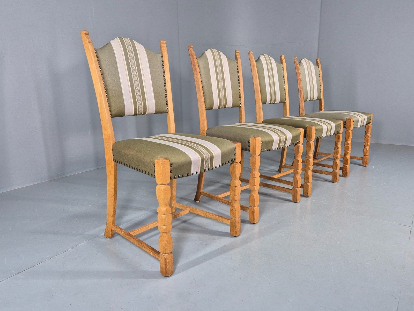 4 Vintage Henning Kjaernulf Dining Chairs Oak Frame 1970s Retro  Eb12127 photo furniture