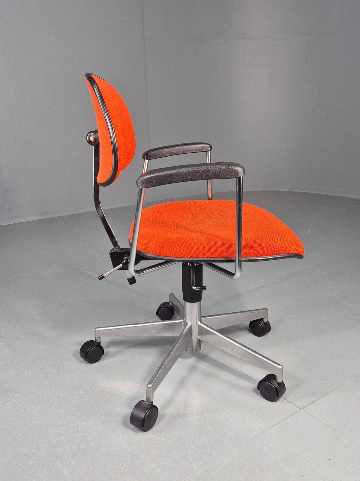 Vintage 1970s Office Chair Danish Labofa Orange Wool Retro Eb12128 photo for sale