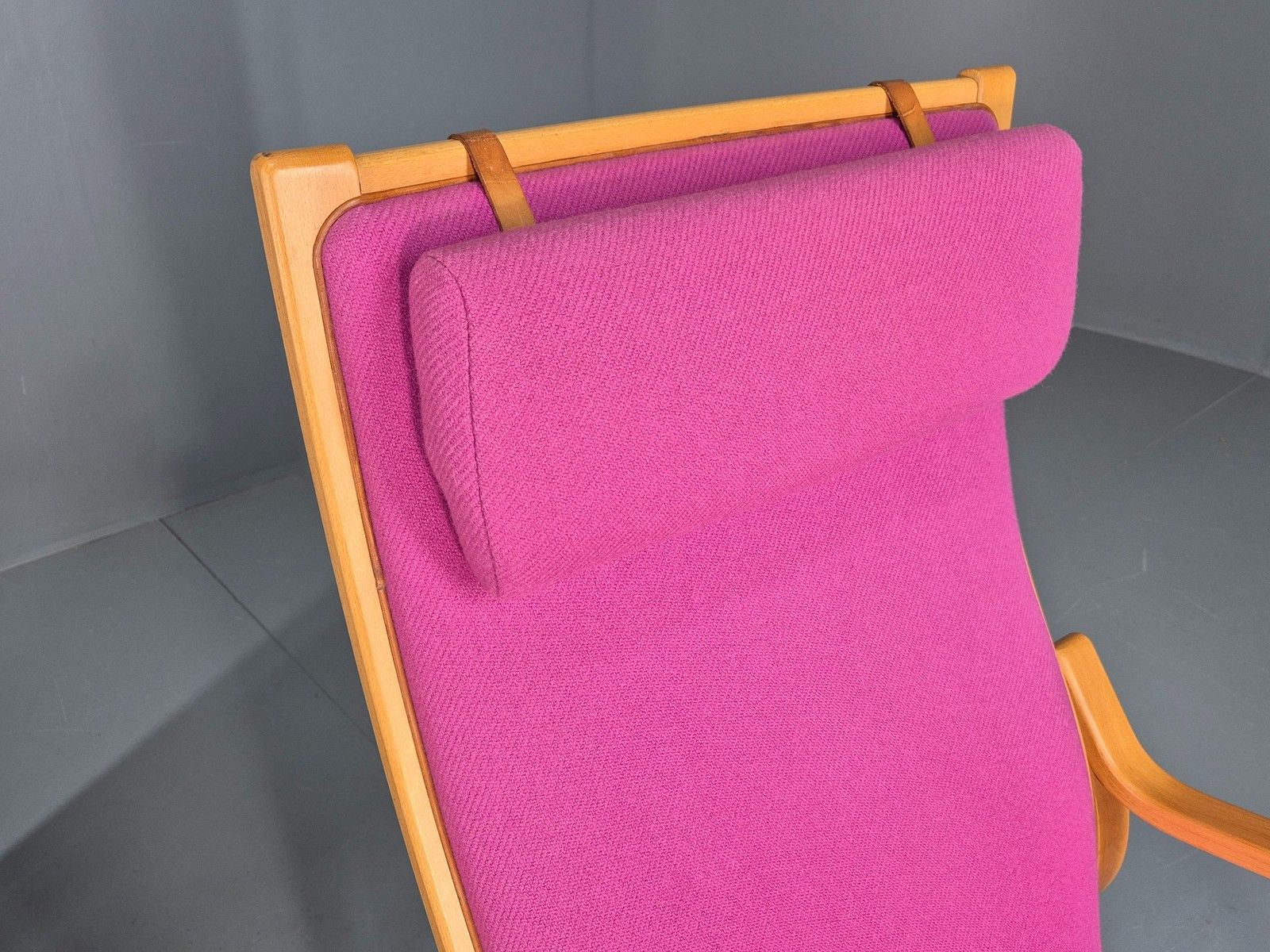 2 Vintage Bentwood Lounge Chairs Finn Ostergaard Pink Wool Retro Eb12143 photo vinterior