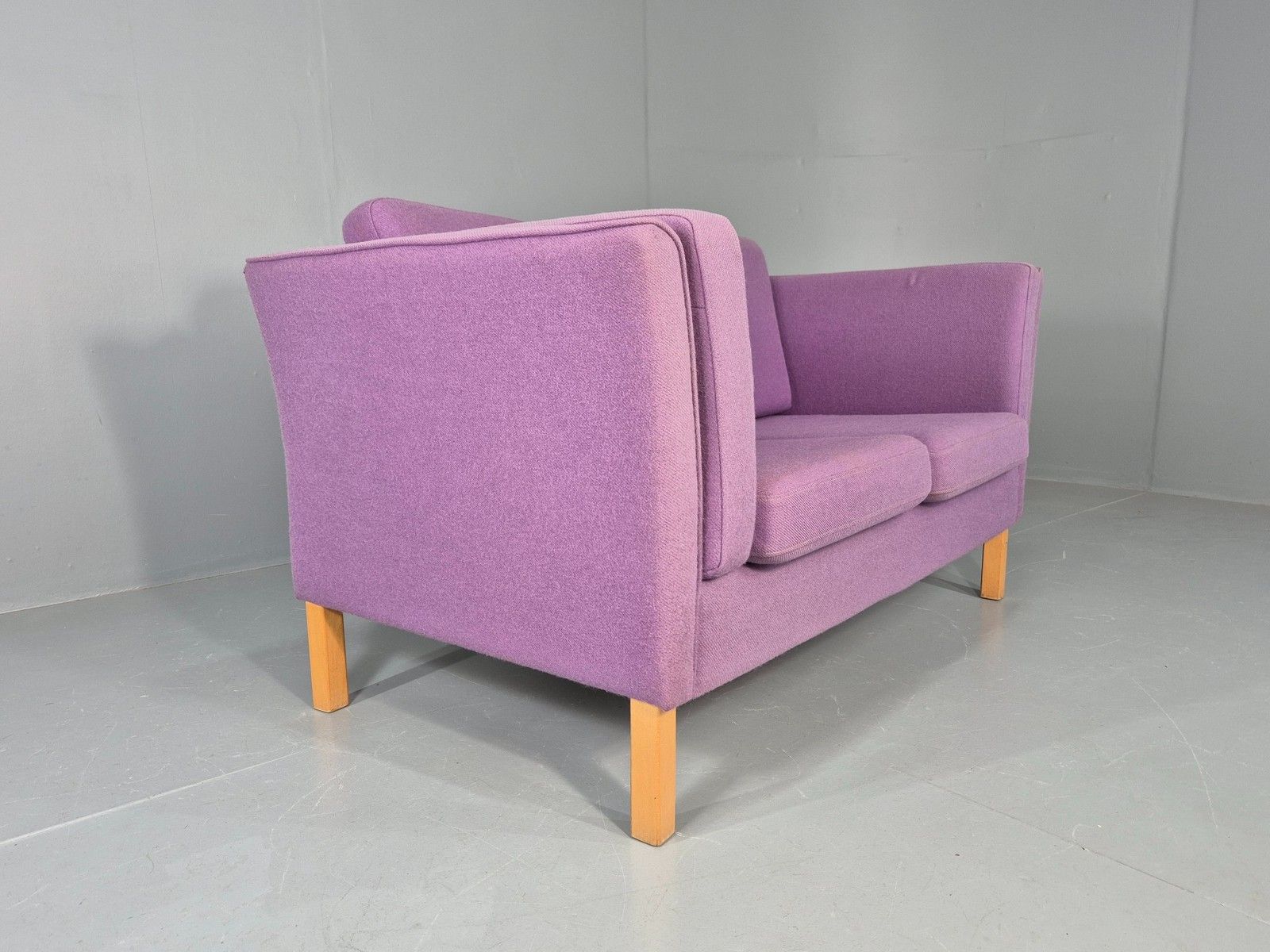 Vintage 2 Seater Sofa Mids Century Danish In Purple Wool 1970s Retro Eb12144 photo buy