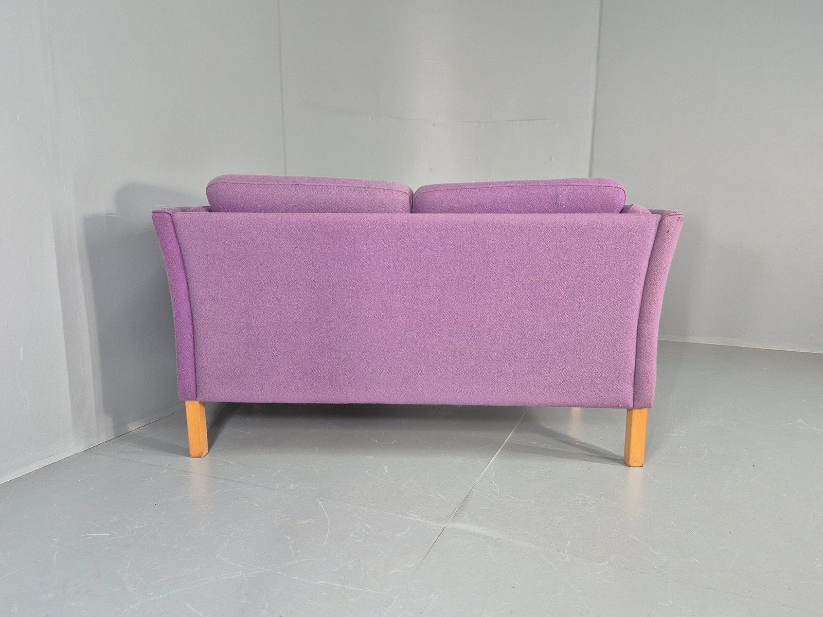 375.0 Vintage 2 Seater Sofa Mids Century Danish In Purple Wool 1970s Retro Eb12144 photo