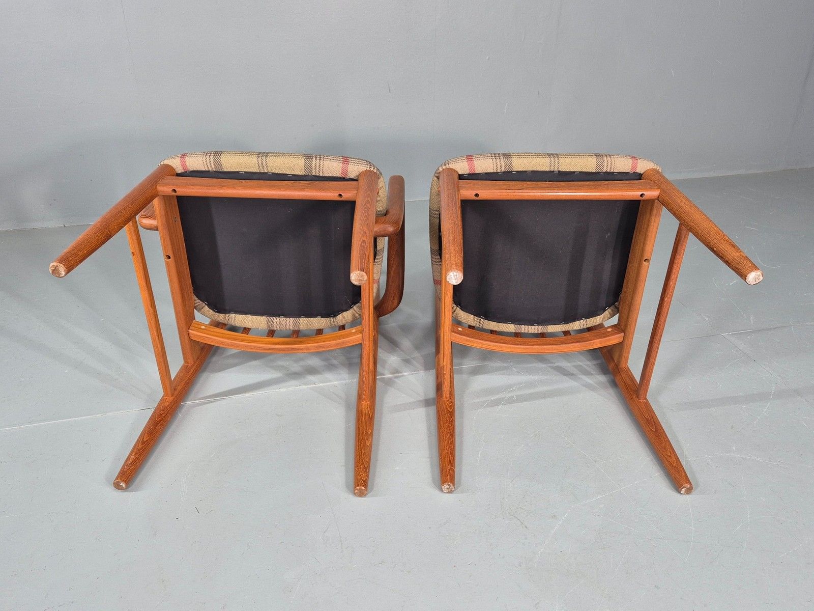 10 Vintage Mid Century Dining Chairs Teak Frame Benny Linden Design 70s Eb12165 photo vinterior
