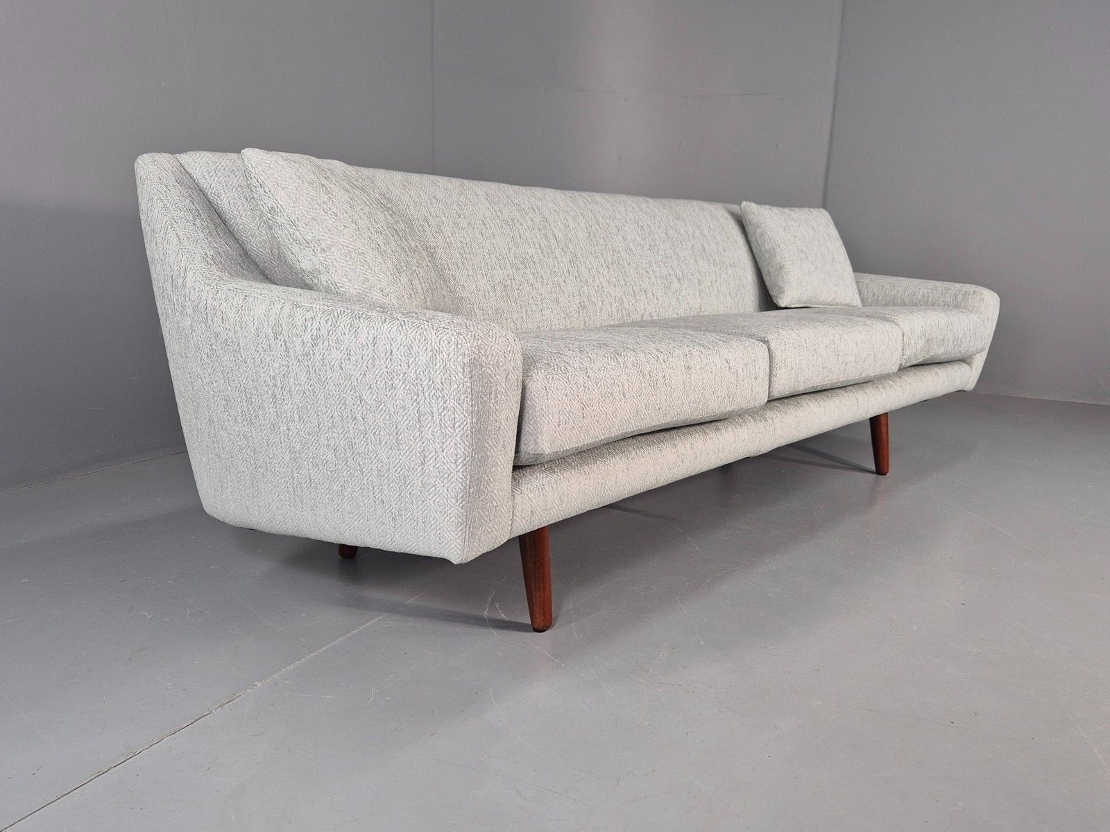 Vintage Mid Century 3 Seat Sofa New Upholstery Teak Legs 1960s Eb12169 photo furniture