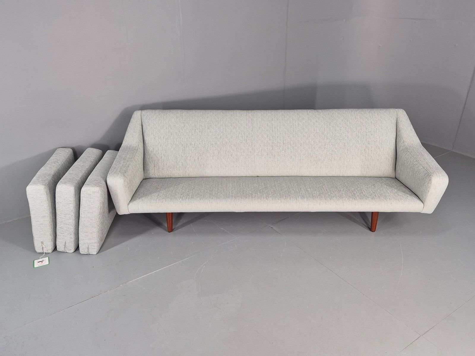 Vintage Mid Century 3 Seat Sofa New Upholstery Teak Legs 1960s Eb12169 photo vintage