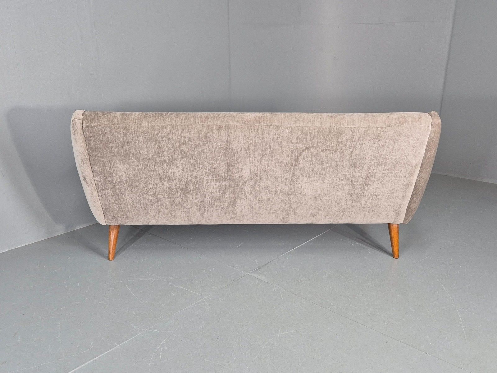 1975.0 Vintage 3 Seater Danish Mid Century Sofa Oak Frame Paws New Upholstery Eb11125 photo