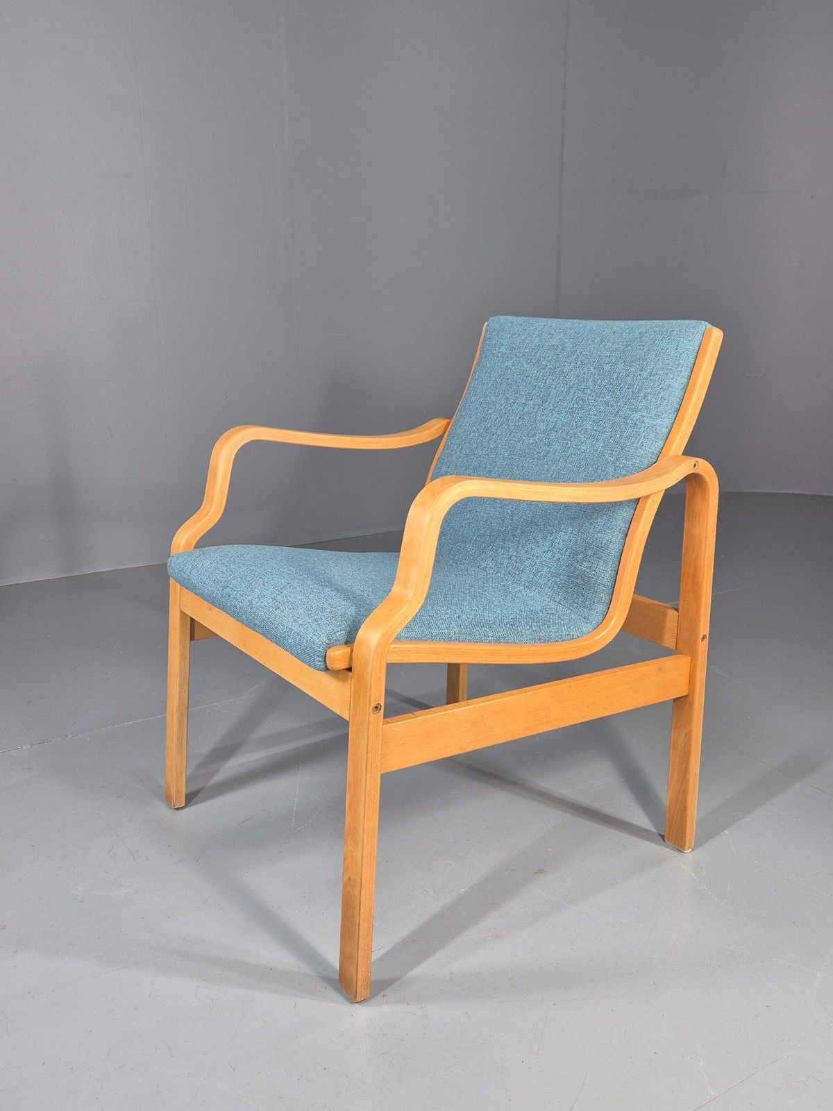 Vintage Danish Bentwood Lounge Chair Fasterup New Upholstery Retro 1970s Eb12001