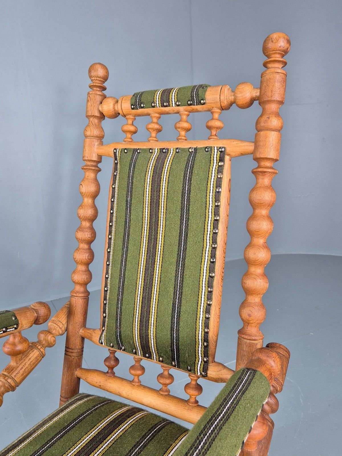 photo buy Vintage Henning Kjaernulf Oak Rocker 1970s Retro Original Cloth Green Eb12112