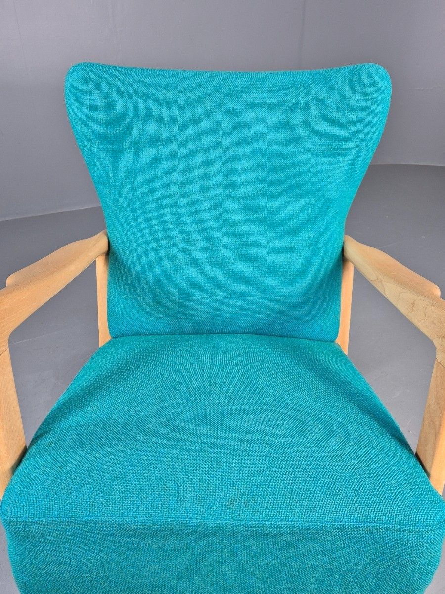 photo vintage Vintage Mid Century Fritz Hansen Lounge Chair Soren Hansen Design 1940s  Eb12108