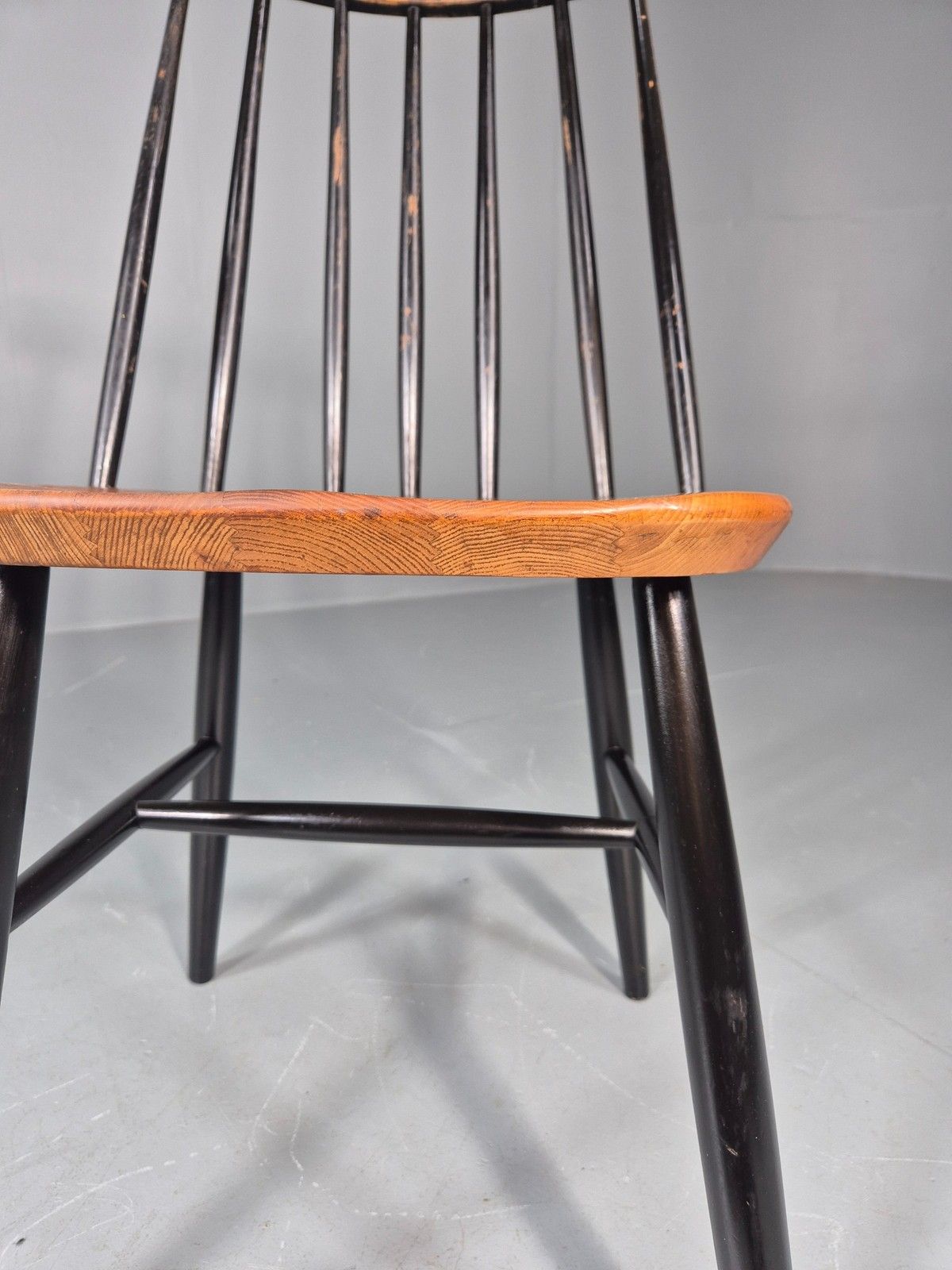 photo vintage Vintage Ilmari Tapiovaara Fanett Chair Beech And Teak Retro Mcm 1950s Eb11602