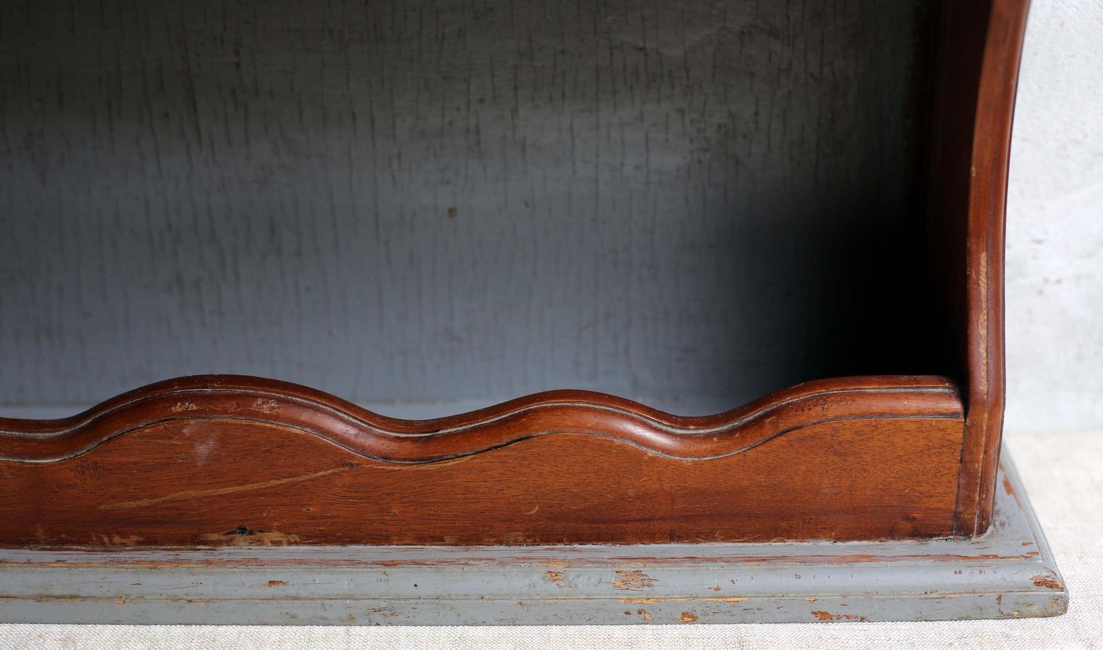 Antique French Wooden Shelves Wall 3 Tier Shelf Unit Vintage Painted Distressed Wall Book Case photo buy