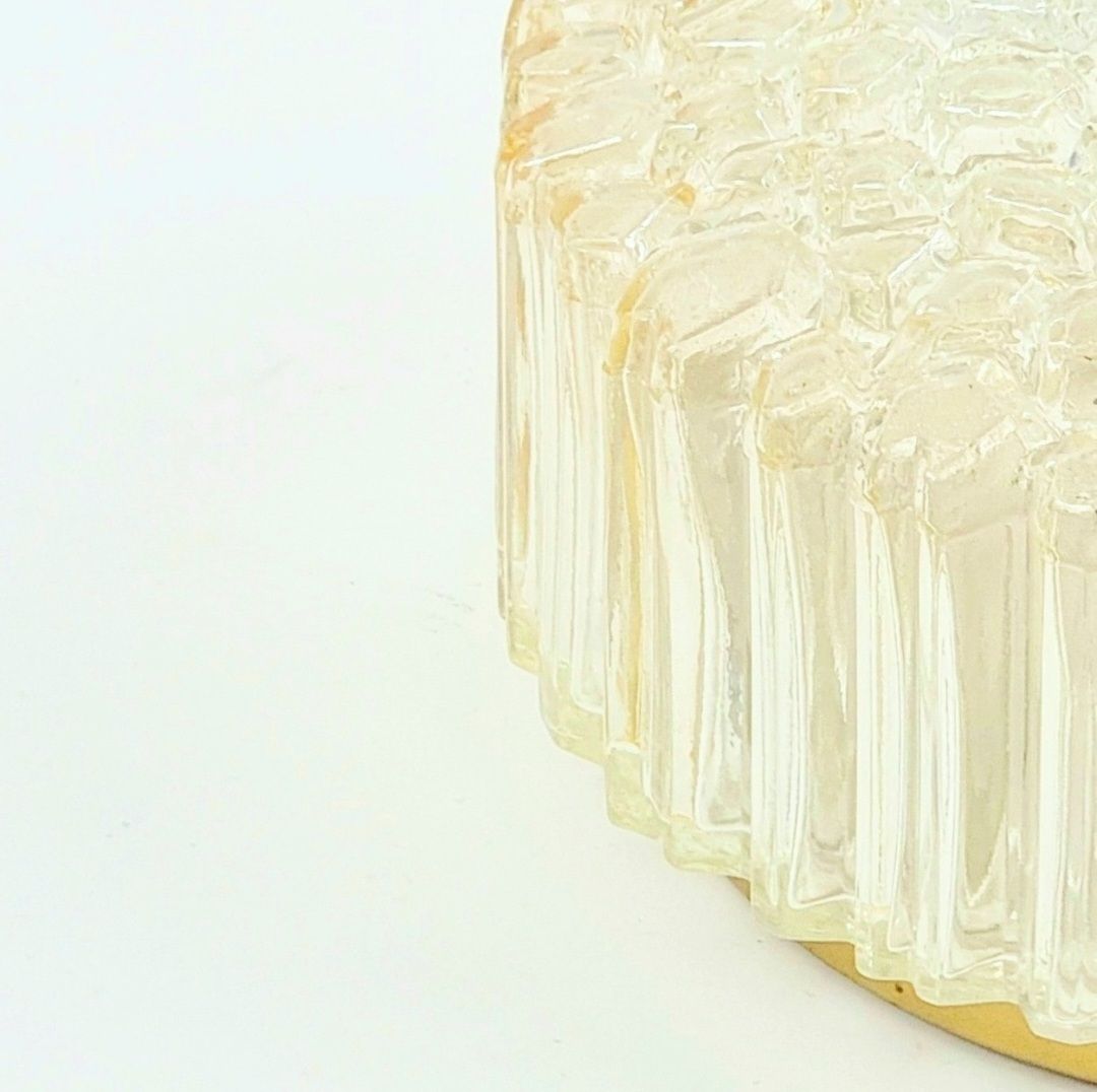 1 Van 3 Mid Century Modern Amber Bubble Glazen Wandlampen Van Helena Tynell Voor Limburg, Duitsland, Jaren 1970 photo Verlichting