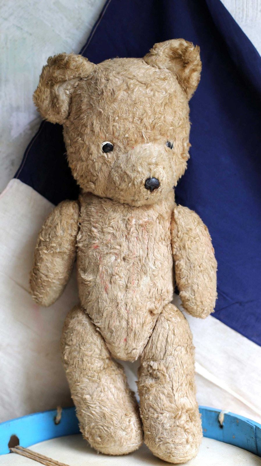 Antique Teddy Bear Old French Childs Jointed Mohair Stuffed Toy Bear photo furniture