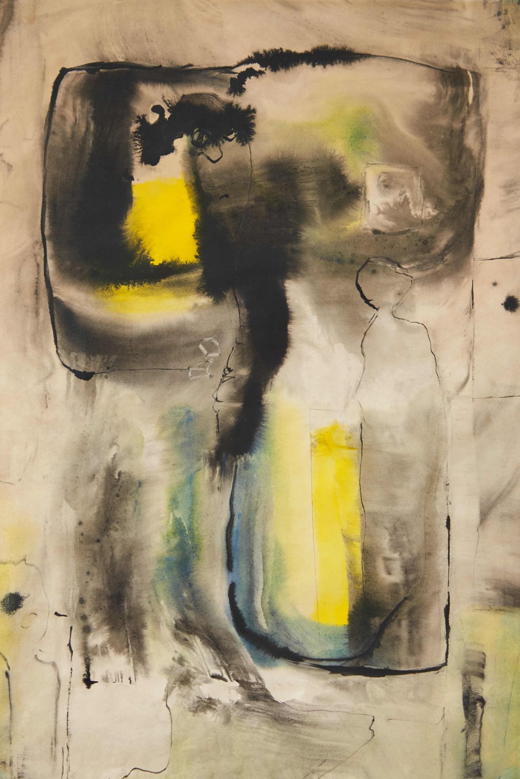 Abstract Watercolour On Paper By Harry Ousey, C1971 photo furniture