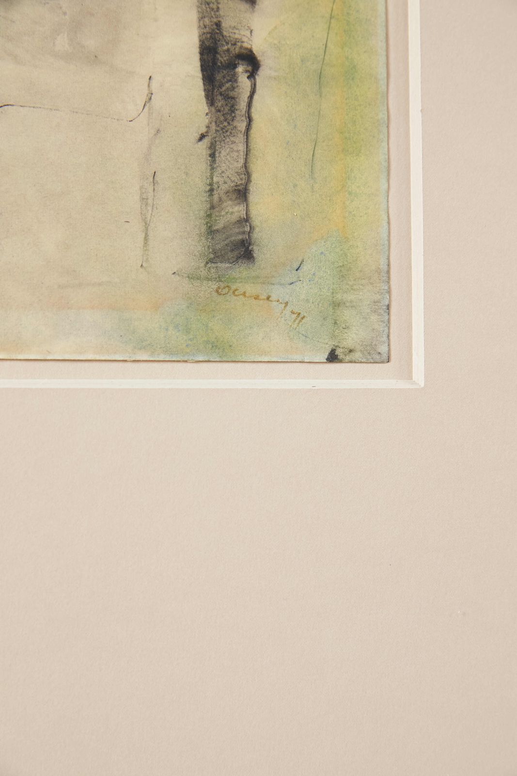 Abstract Watercolour On Paper By Harry Ousey, C1971 photo vintage