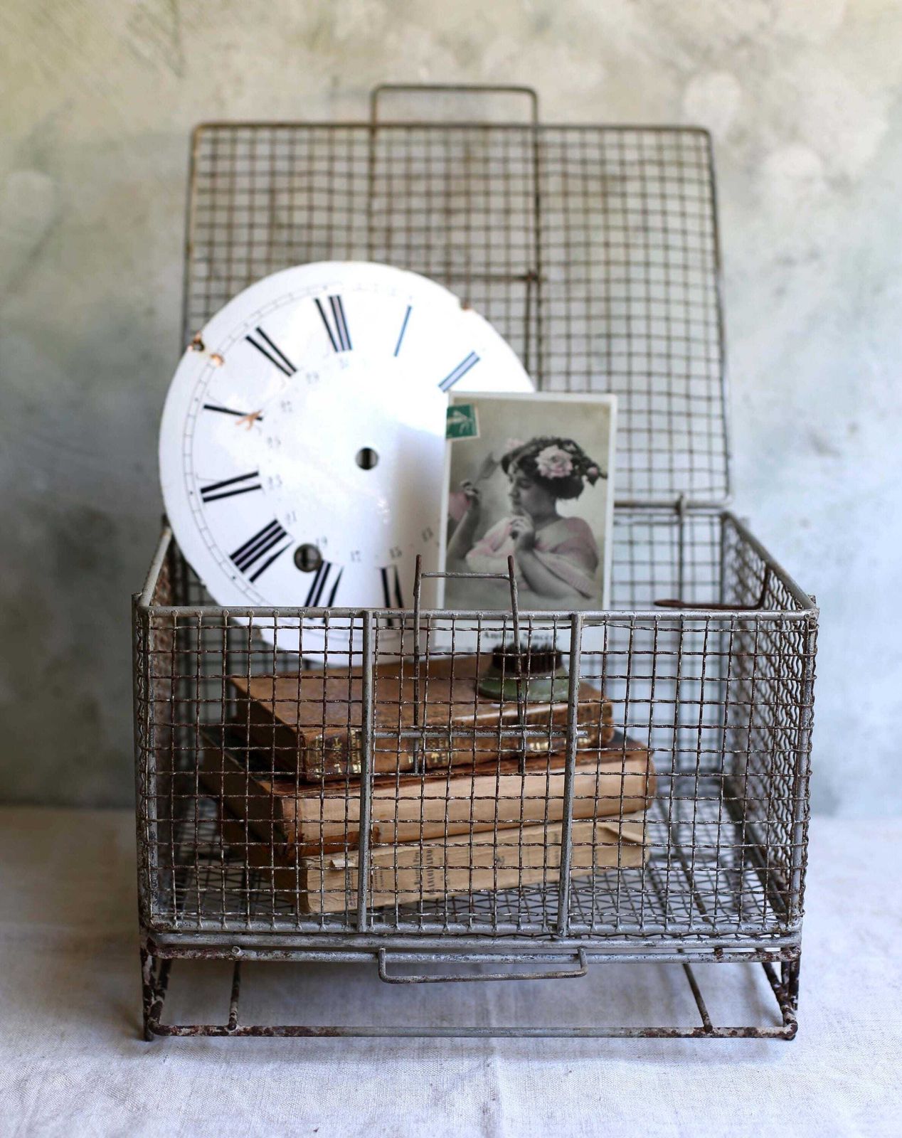 Antique French Clock Face Enamel Grandfather Dial photo Home Decor