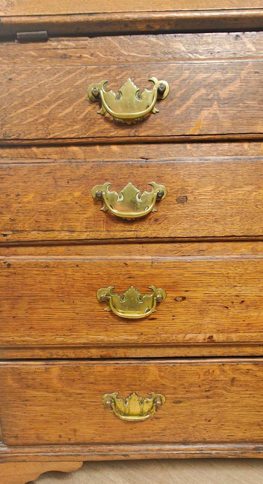 840.0 George III Writing Bureau Desk Oak 18thc Antique English photo