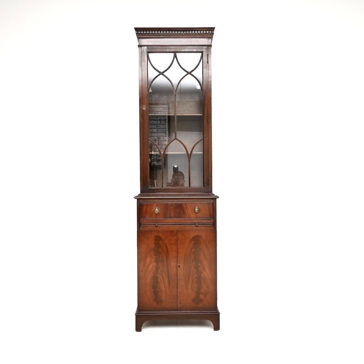 Antique Georgian Style Slim Mahogany Bookcase photo furniture