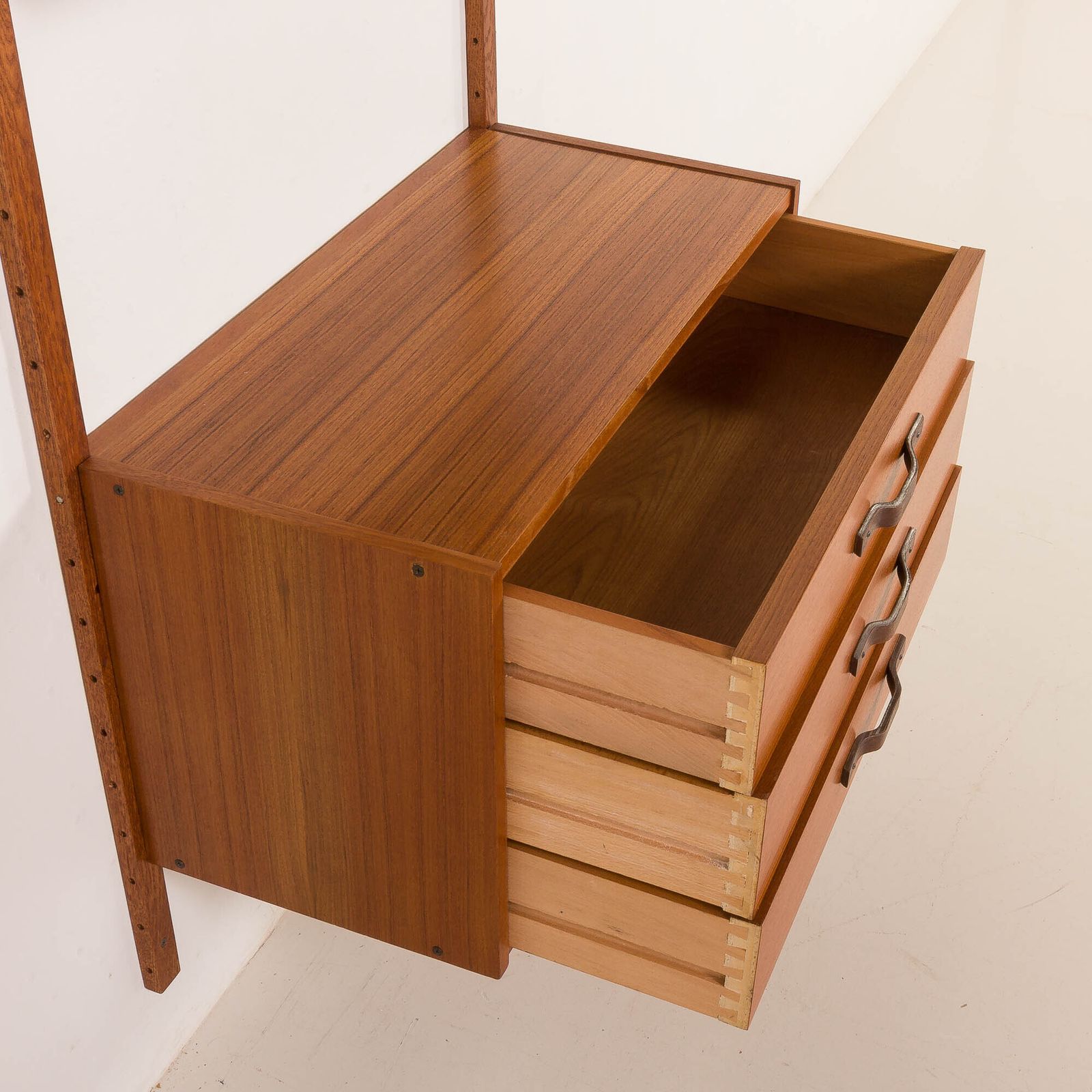 photo for sale Scandinavian Mid Century Wall Unit In Teak, 1960s