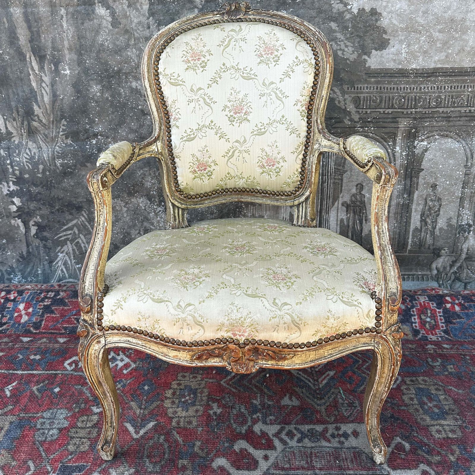 French Louis XV Style Fauteuil Armchair — C.1880
