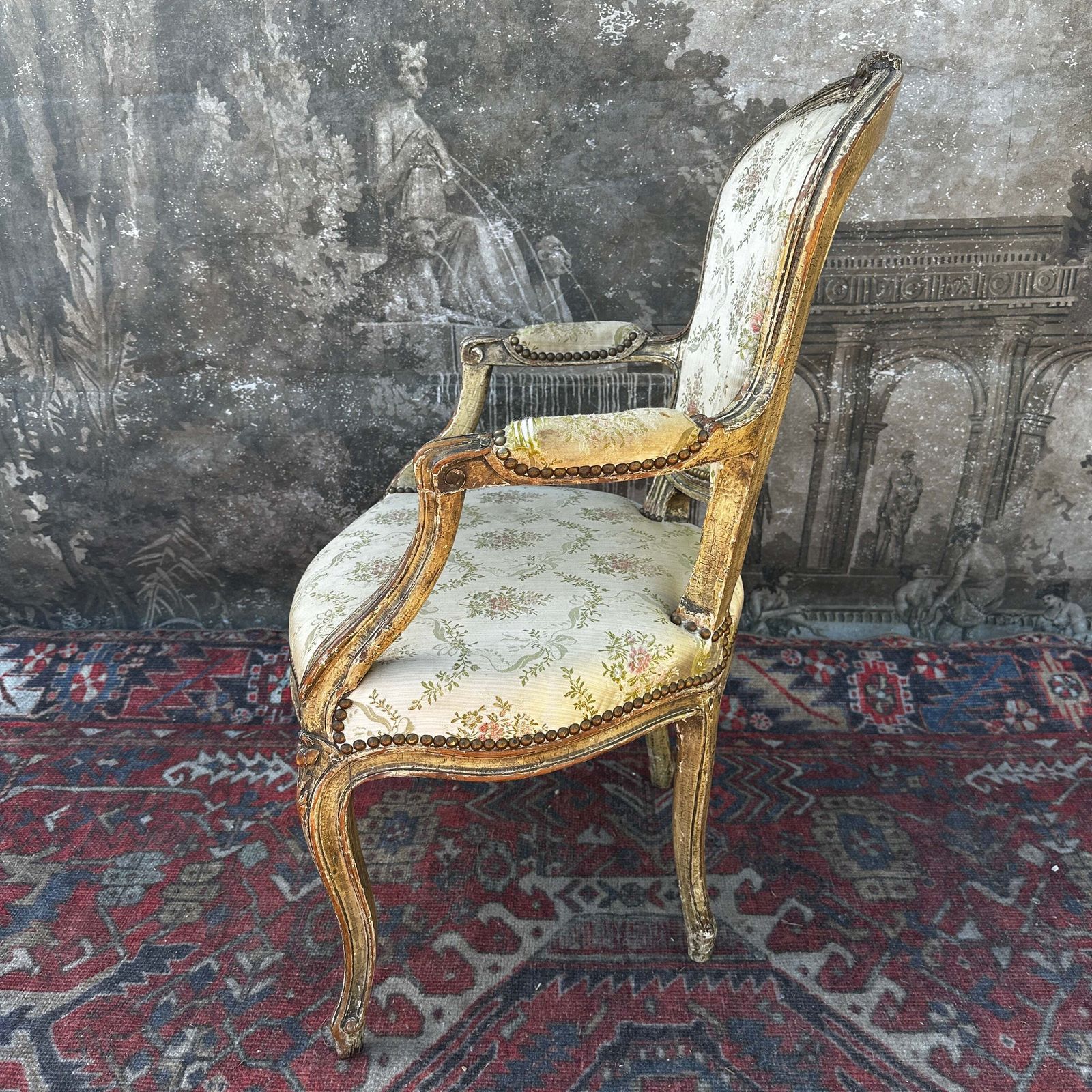 French Louis XV Style Fauteuil Armchair — C.1880 photo furniture