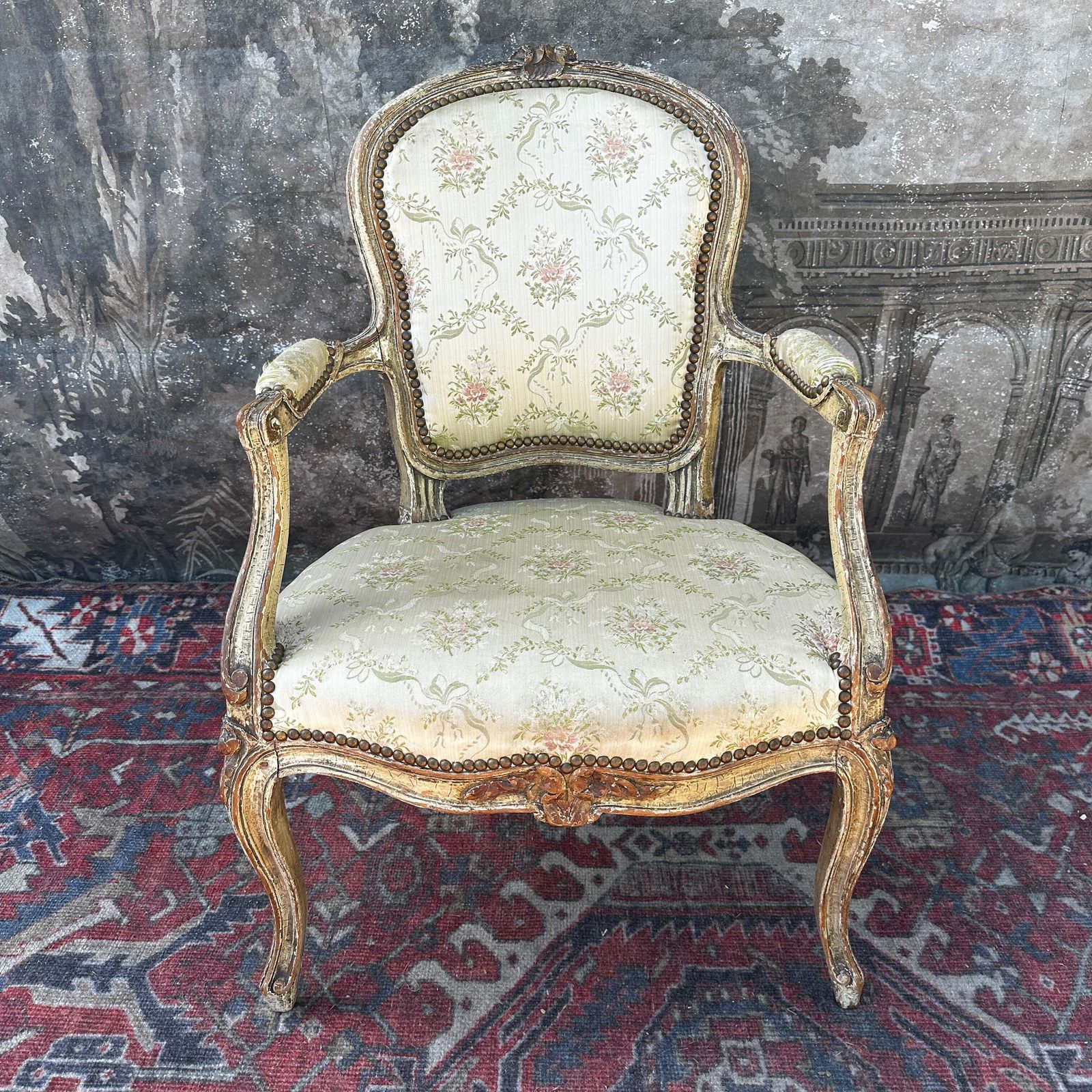 French Louis XV Style Fauteuil Armchair — C.1880 photo vinterior