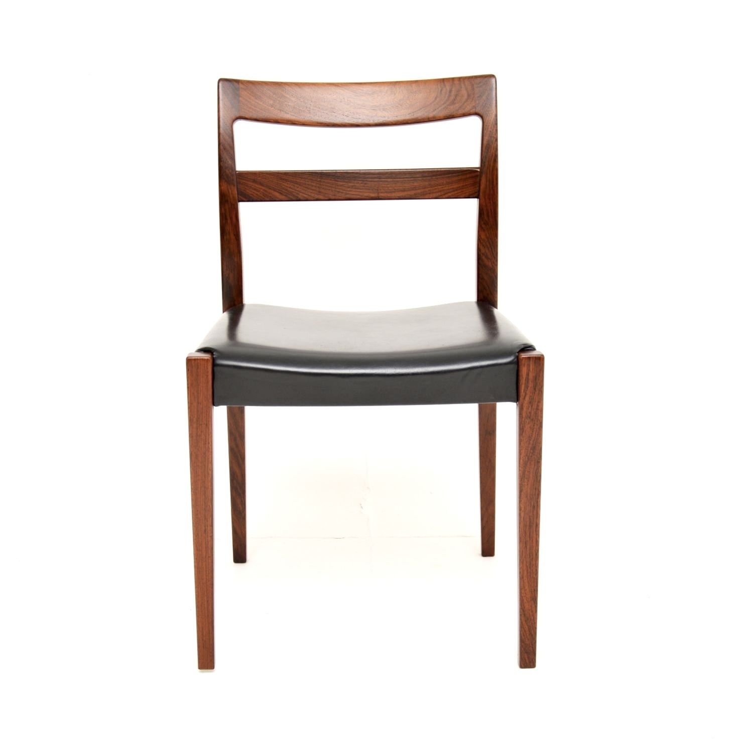 Set Of Six Swedish Vintage Rosewood And Leather Dining Chairs By Nils Jonsson photo for sale