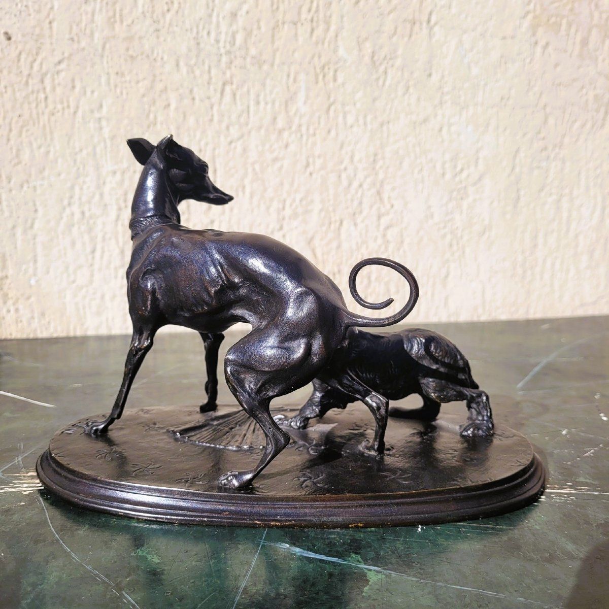 P J Mêne, Greyhound And King Charles, Signed Bronze, 19th Century photo 880.0