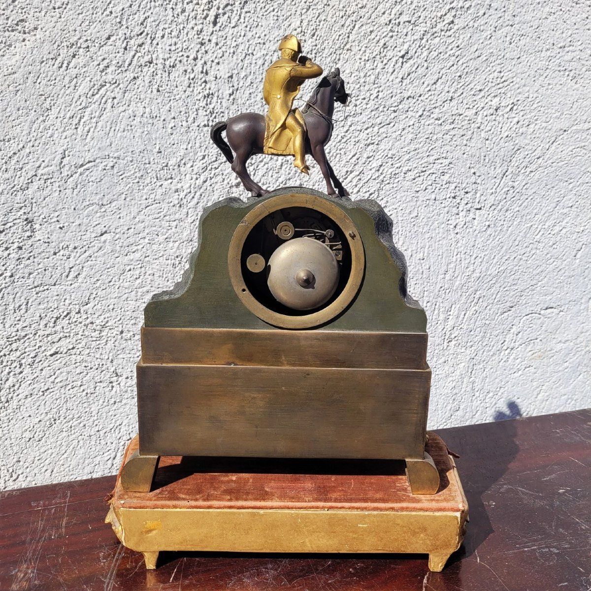 photo for sale Napoleon te paard, bronzen klok met dubbele patina, H40cm, 19e eeuw