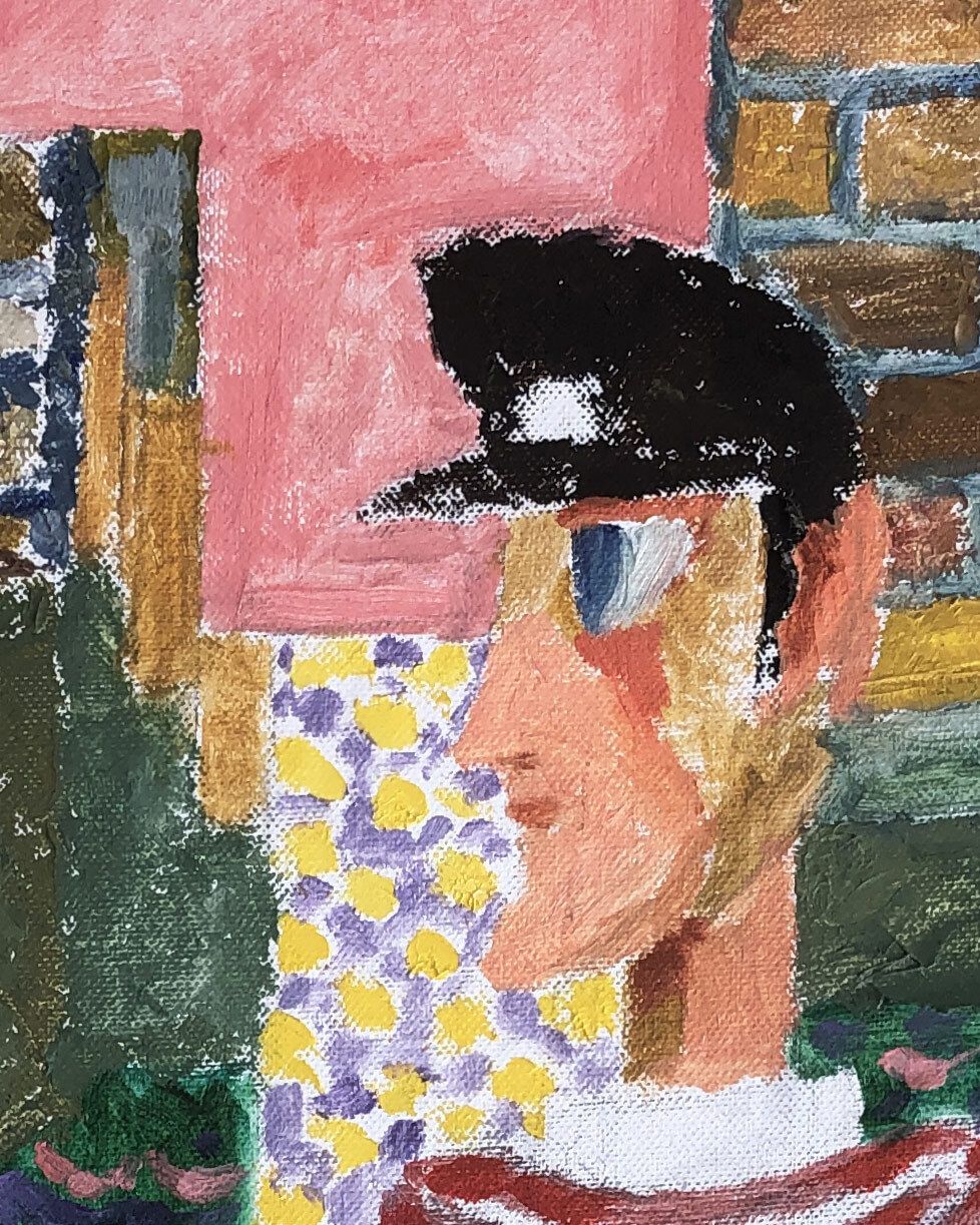 Radiant Outsider Oil Portrait, 1980s photo for sale