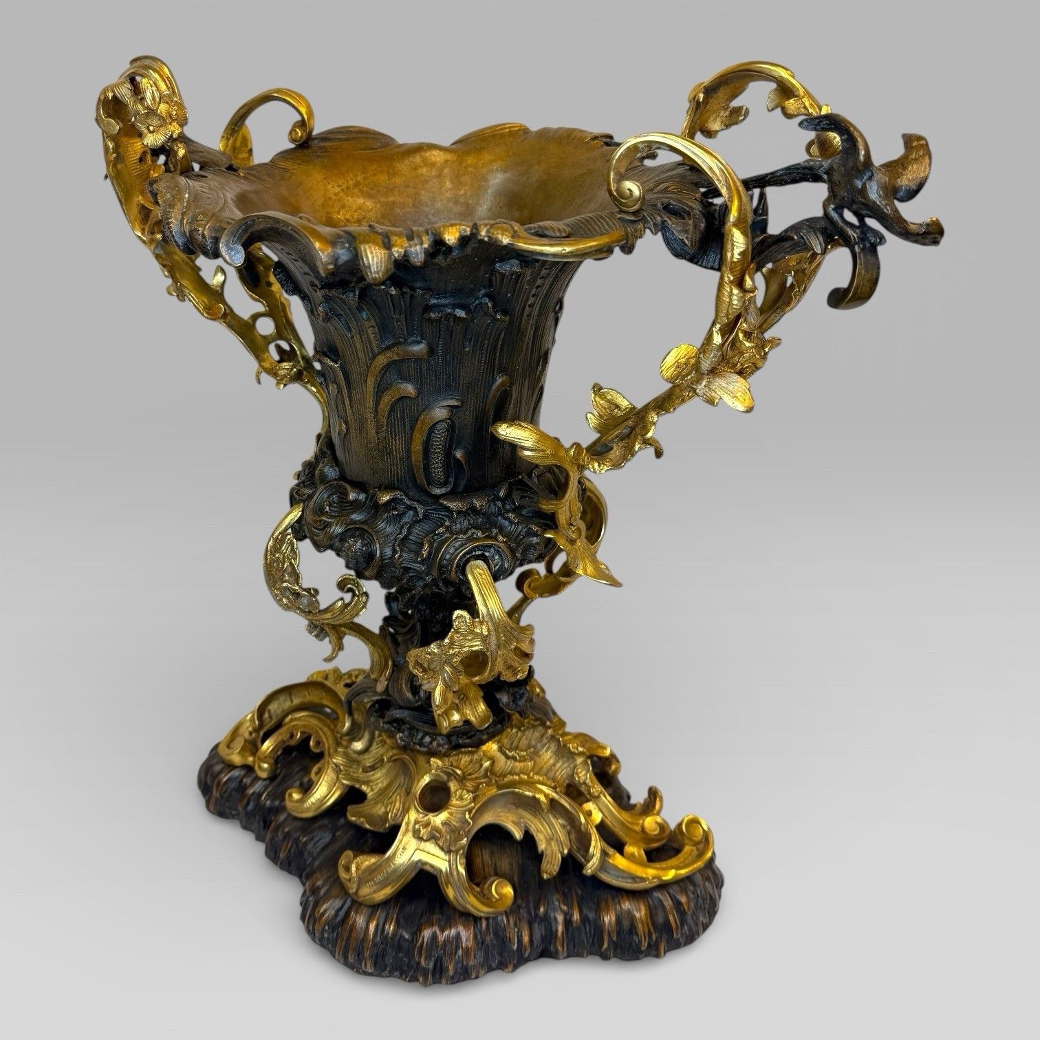 photo buy Gilt Bronze Art Nouveau Urn Centrepiece Vase After Henry Dasson