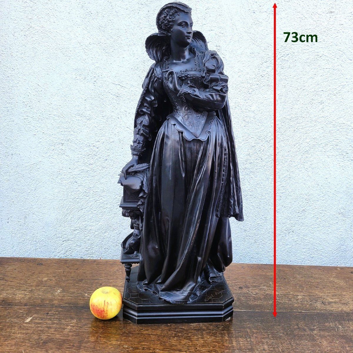 Math Moreau, Mary Stuart, H73cm, Brons Gesigneerd, 19e eeuw photo Kunst
