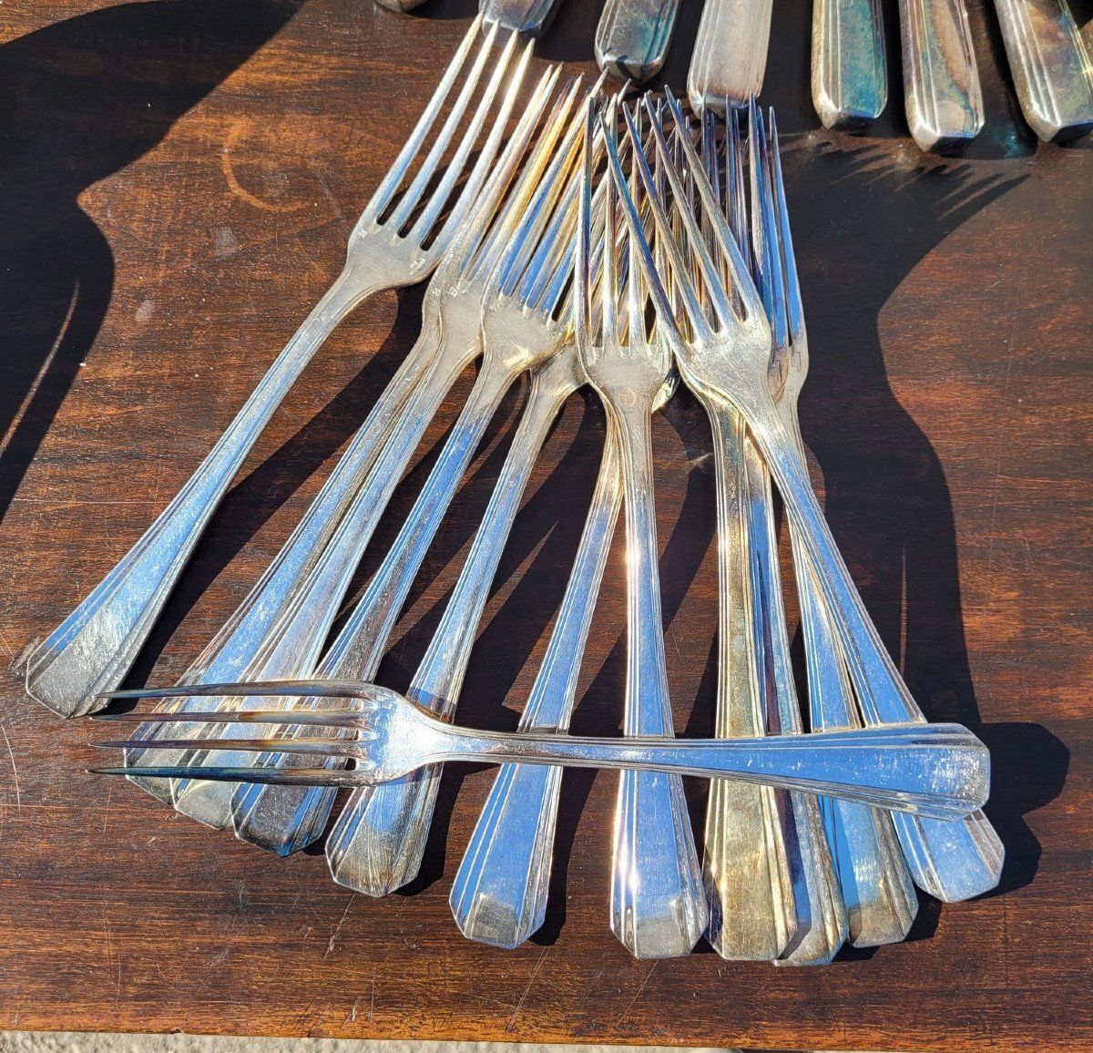 Christofle   Luc Lanel   Boréal Flatware Set, Silver Plated Metal, Art Deco photo furniture