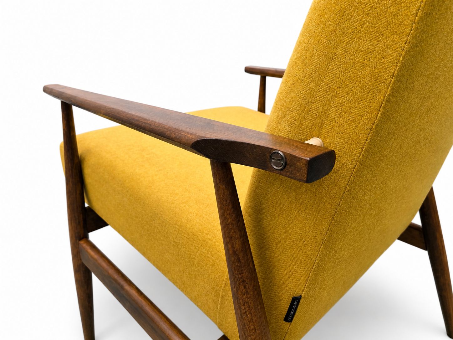 1960 Henryk Lis Mid Century Armchair In Yellow Tweed photo furniture